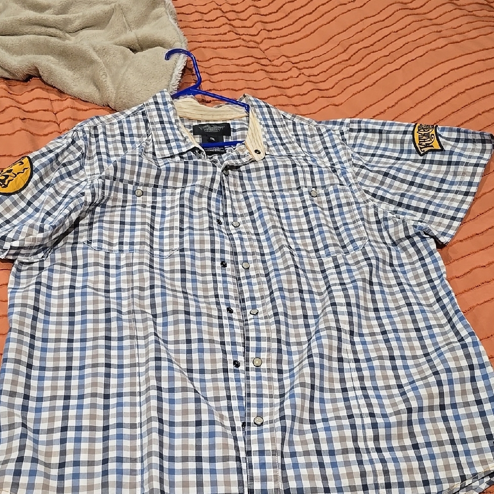 Harley Davidson  Checkered Men's Shirt